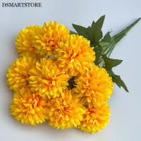 Bola De Flores Artificiales Con 9 Cabezas Chrysanthemum Y Hydrangea Decoración Para El Hogar Y Boda DIY Arreglo De Plantas Verdes - details 1