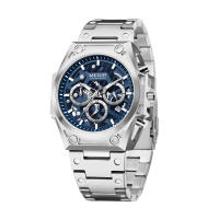Reloj De Pulsera De Lujo Para Hombres MEGIR De Acero Inoxidable Con Calendario Y Luz Aérea Cronógrafo Resistente Al Agua Reloj De Moda Casual - details 25