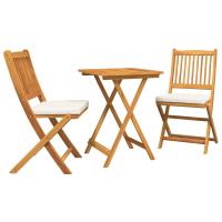 Conjunto de Comedor Exterior vidaXL Blanco Crema Madera Estándar - details 1