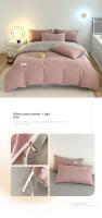 Funda De Edredón INS Estilo Lujo Doble Color Sólido Para Pareja Hotel Apartamento Hogar Algodón 100% Bordado De Alta Calidad - details 20