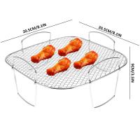 Rack De Air Fryer En Acero Inoxidable 1/2/3 Capas Grill Deshidratador Rack Plegable Accesorios Cocina Herramientas De Cocina - details 8