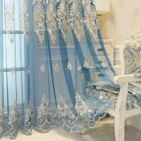 Cortinas De Estilo Europeo Con Bordado Alta Gama Para Sala De Estar Comedor Dormitorio Translúcidas Y Elegantes - details 0