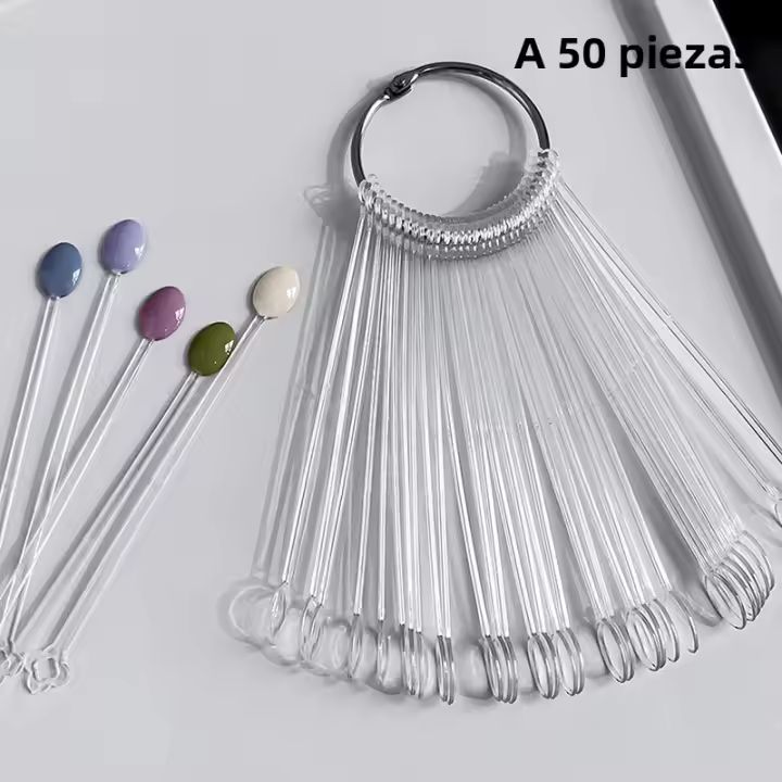 Palo De Muestra Para Uñas Postizas En Forma De Abanico Soporte Para Colores De Esmalte De Gel Plantillas De Uñas Práctica Paleta De Esmalte - 1