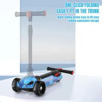 Patinete plegable para niños de 2 a 12 años, Scooter de 3 ruedas con Flash, altura ajustable - details 1