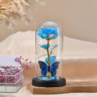 Lámpara De Rosas Artificiales Con LED Galaxia Rosa Y Mariposa Regalo De Navidad Para Bodas Y San Valentín Decoración De Hogar - details 5