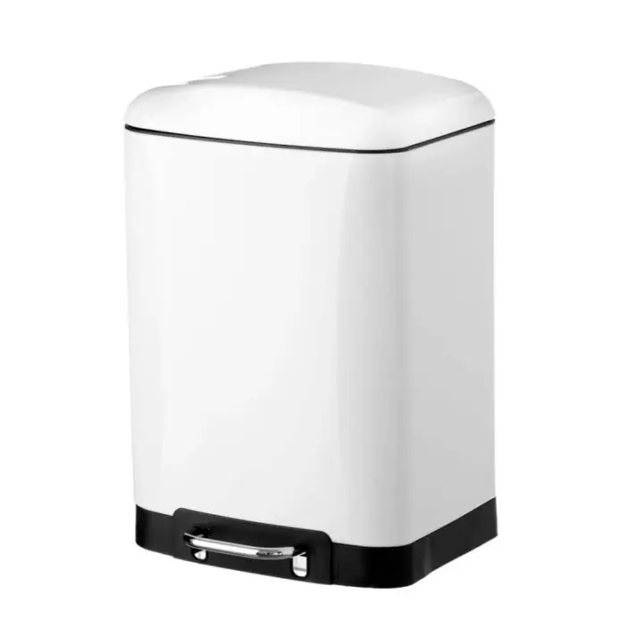 Dcasa Papelera blanca nórdica de metal de 12 litros - 1