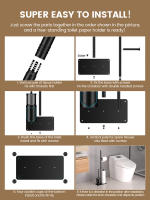 Cepillo De Inodoro Para Baño Con Caja De Algodón Mojado Y Soporte De Papel De Arroz Integrado Antihumedad Material De Hierro Y Plástico - details 7