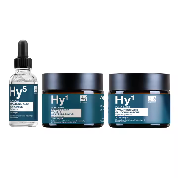 Dr Botanicals Apothecary Hidratante de Día con Ácido Hialurónico+ Sérum de Ojos+ Mascarilla - 1