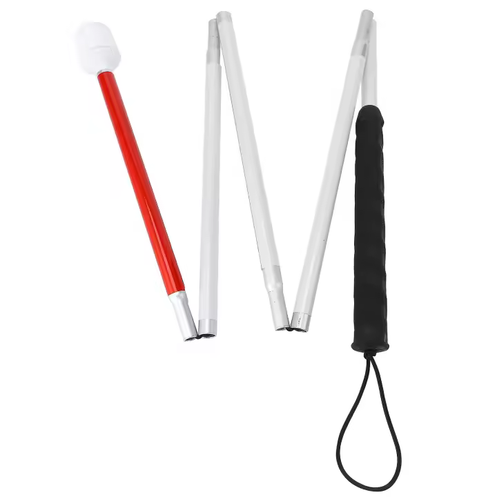 Aluminum Folding Cane 4-sec Folding Cane With Rolling Tip For Blind Walking Stick - 1