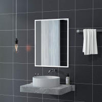 HOMCOM Espejo Rectangular Espejo de Baño Espejo de Pared Decorativo para Salón Entrada Pasillo Horizontal o Vertical Blanco - details 3