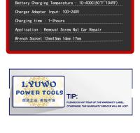 LYUWO Set De Destornillador Eléctrico Recargable 3/8 Herramienta De Mantenimiento Automotriz Para Quitar Tornillos Y Nutrición - details 16