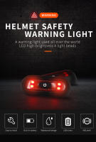 Luz De Seguridad Para Casco De Motocicleta Y Bicicleta LED Impermeable Luces Traseras De Señalización Moto Bicycle - details 1