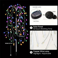 Luces De Árbol De Sauce Solar Para Exterior Con 200 LED 8 Modos De Iluminación IP65 Impermeables Para Jardín Terraza Camino Decoración Navideña - details 11