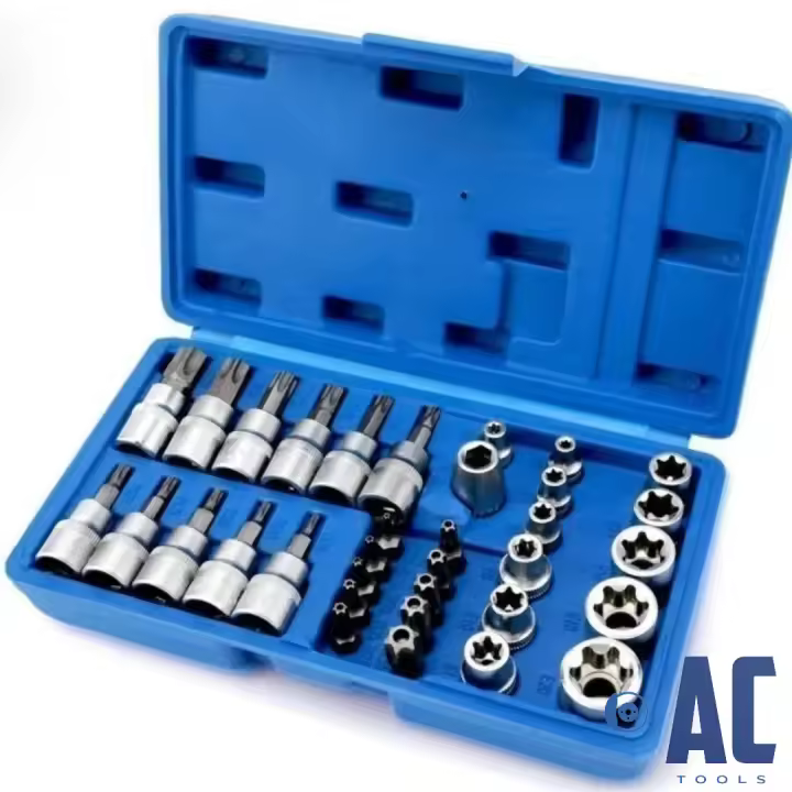 AC Tools Maletin variado de puntas y vasos Torx formado de 34 piezas con estuche de almacenaje - 1