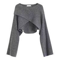 Suéter De Punto Corto De Invierno Para Mujer Estilo Callejero Y2K De Alta Estiramiento Manga Larga O-Neck Suéter Pulla - details 18