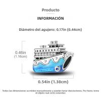 Encanto De Plata De 925 Para Pulsera Con Barco De Paseo Y Corazón Joyería Fina Para DIY Regalo Con Cuentas De Papel Y Rosas - details 44
