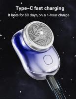 Afeitadora Eléctrica Para Hombres Tamaño De Bolsillo Lavable Recargable Inalámbrica Trimmer Cuchilla Rastreable Viaje Afeitadora Portátil Para Rostro Y Barba - details 13