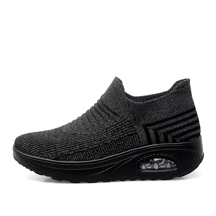 Zapatos de entrenamiento transpirables sin cordones para mujer, calzado para caminar con plataforma de cuña a la moda - 1