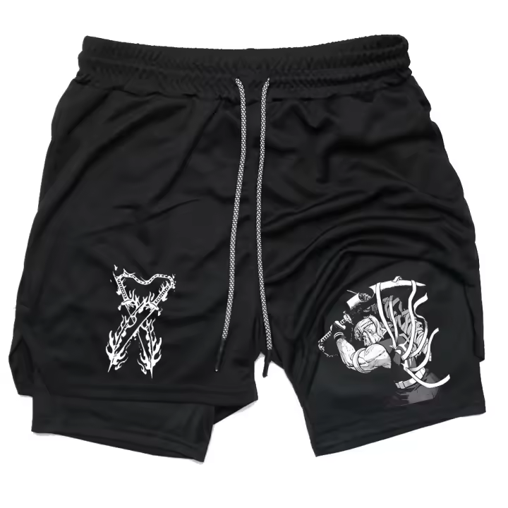 Shorts De Desempeño Para Hombre Con Estampado De Anime Demon Slayer Shorts De Verano Para Gimnasio Ejercicio Correr Y Salir - 1