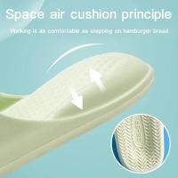 Zapatillas De Casa Para Mujer Súper Suaves Y Transpirables Con Tobillera Abierta Antideslizantes Para Interior Y Baño Color Sólido Minimalista - details 7
