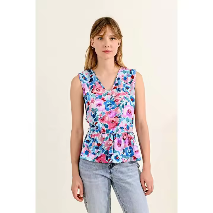 MOLLY BRACKEN TOP SIN MANGAS ESTAMPADO FLORAL .BLUSA ESTAMPADA CON PEPLUM - 1