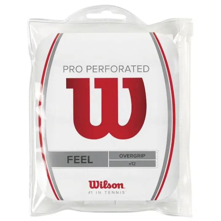 Overgrips Wilson Pro Perforated Blanco x12 Unidades - Overgrips Profesionales Perforados - 1
