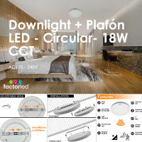Plafon LED Techo Sensor de Movimiento Circular 23cm, 18W, 1800Lm, Superficie o Empotrable, Detector PIR de Presencia, Luz Seleccionable 3000K 4000K 6000K - details 0