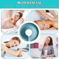 Oreiller de Massage Face vers Le Bas, Oreiller cervical，Oreiller Facial Perforé pour Spa, Oreiller de Massage pour Table de Massage de Salon, Noyau en Mousse à Mémoire de Forme（Bleu） - details 4