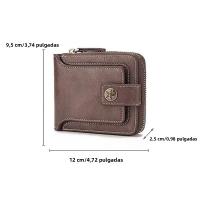 Cartera De Cuero Para Hombre Lujo Monedero Con Bolsillo Para Monedas Y Tarjetas Cierre De Cremallera Protección RFID - details 36