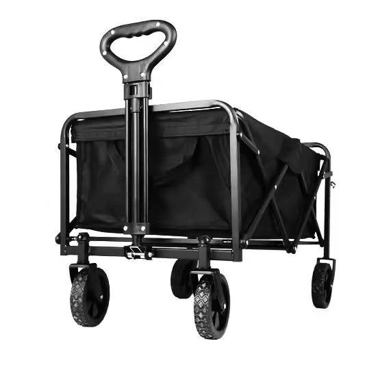 Carro de Mano Plegable Carrito de Playa y Transporte para Jardín Casa Almacén 4 Ruedas, todoterreno. - 1