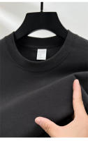 Camiseta De Algodón 100% Para Hombre Manga Corta Cuello Redondo Casual De Verano Tallas Grandes Color Sólido Transpirable Top Para Mujer - details 13