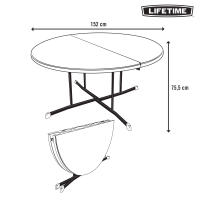 Mesa redonda plegable blanco Lifetime Ø152x75,5 cm - details 7