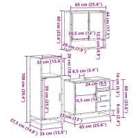 vidaXL Set de muebles de baño 3 pzas madera contrachapada roble Sonoma - details 6