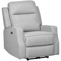HOMCOM Sillón Reclinable Eléctrico Sillón Relax de Salón con Reclinación hasta 150° Reposabrazos y USB Carga 136 kg Sofá Reclinable para Salón Oficina Dormitorio 84x92x104 cm Gris - details 0