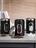 Juego De 1/3 Piezas De Botella De Almacenamiento De Acero Inoxidable Para Café Molido Té Semillas De Grano Azúcar Sellado Antipolvo Para La Cocina - details 3