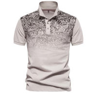 Camiseta POLO con estampado degradado de gama alta y rentable para hombre, camiseta con solapa, talla europea, 2024 - details 3