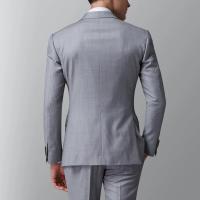 Traje De Negocios Para Hombre Gris Claro Ajustado 2 Piezas Con Chaqueta Y Pantalones Vestido De Cena Para Novio - details 1