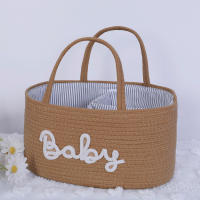 Bolsa De Pañales Multifuncional Para Viajes Portátil Para Mamá Cesta De Almacenamiento De Pañales De Algodón Con Cordón Estilo Unisex - details 1