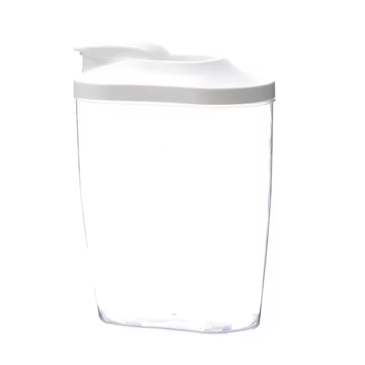 Contenedores De Almacenamiento De Alimentos Con Tapa Organización De Cocina Y Panadería Caja De Alimentos Pila De Plástico Blanco Y Verde Para Arroz Y Alimentos Sólidos - 1