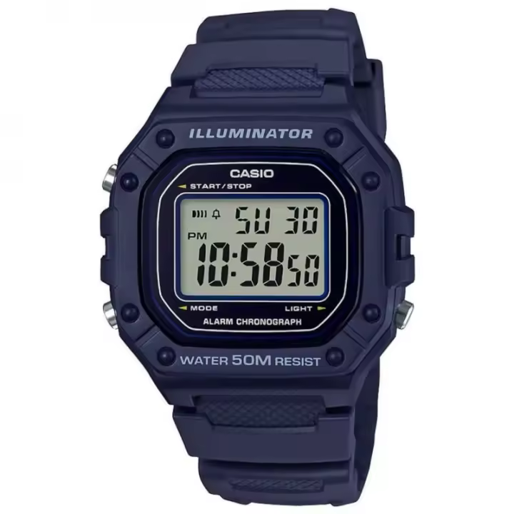 Reloj Casio caballero digital W-218H-2AV correa caucho color azul W218H2AV - 1