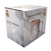 Real Madrid Taza Cerámica 330ml, Diseño con Escudo en Blanco, Producto Oficial Real Madrid, Regalo Cumpleaños Niñas y Mujeres, Taza Fútbol, color Rosa - details 4