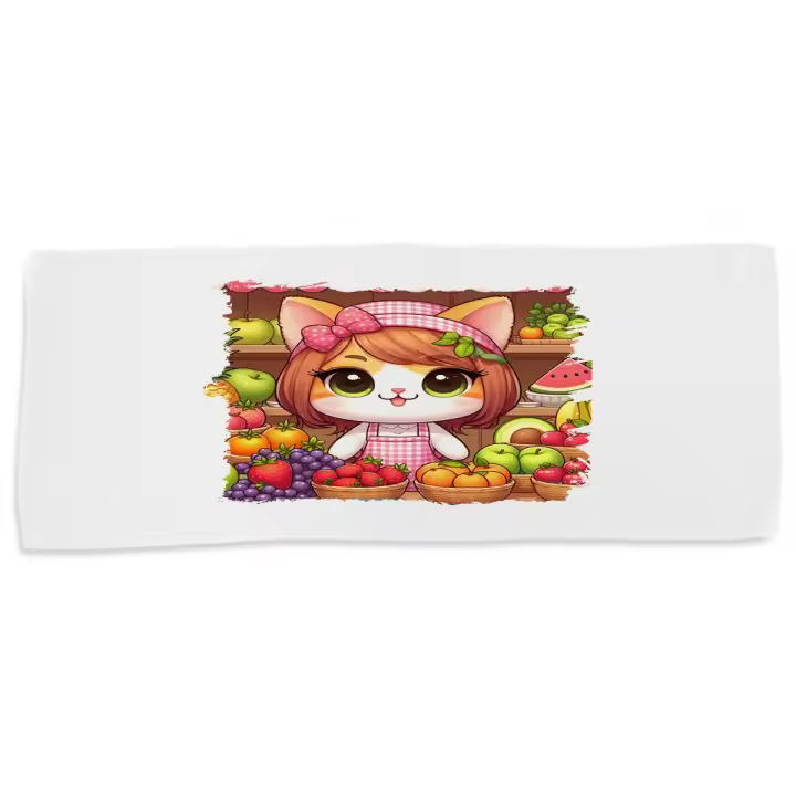 MERCHANDMANIA TOALLA MEDIANA GIMNASIO ABSORBENTE gato frutero animal profesion fruteria suave con bolsita - 1
