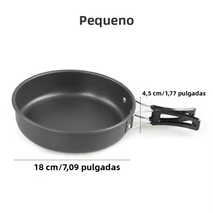 Juego De Cocina Para Camping Ultra-Ligero De Aluminio Duro Frying Pan Y Utensilios De Cocina Para Pícnic Y Senderismo - 1