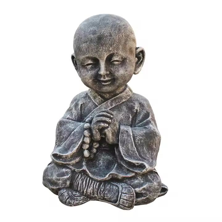 Figura de Buda Monje en Hormigón Piedra de 34cm  AnaParra - 1