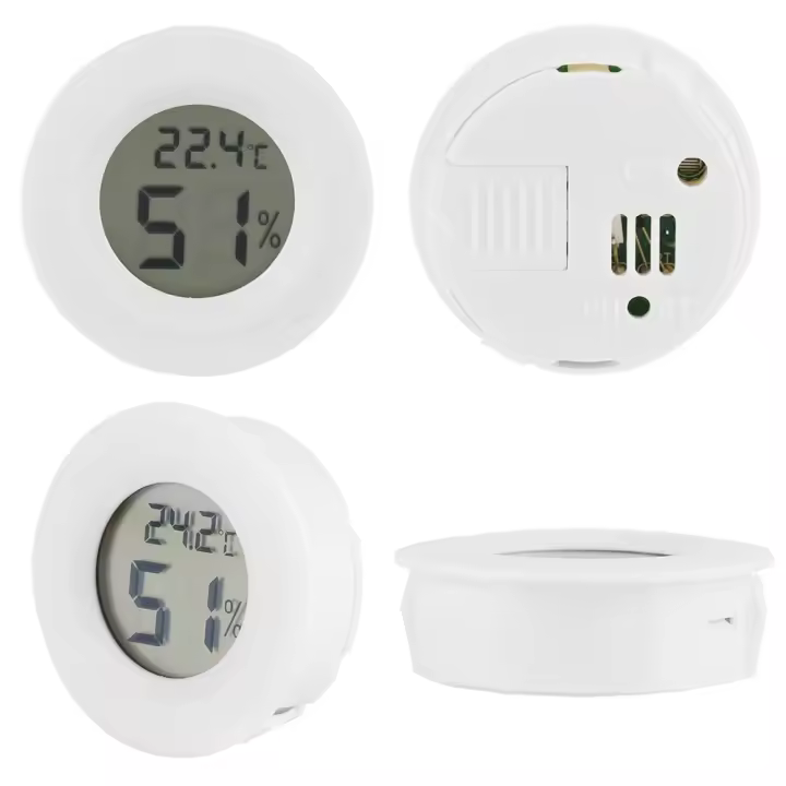 Termometro Digital LCD 2 en 1 Redondo temperatura y humedad Blanco - 1