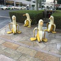 Decoración Creativa De Jardín Arte Patrón De Pato Banana Resina Vintage Adorno De Jardinería Artesanal Para El Hogar - details 3
