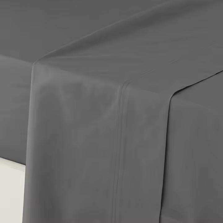 Manterol - Sábana encimera de algodón percal 200 hilos gris oscuro. Sábanas lisas de tejido natural para todas las estaciones, transpirables, duraderas y de fácil planchado. - 1