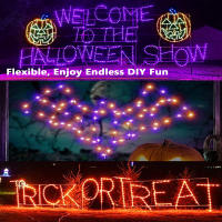 Cadenas De Luces De Halloween Con 600 LEDs 60M En Colores Naranja Y Morado 8 Modos Para Jardín Paredes De La Casa Y Fiesta De Navidad - details 5