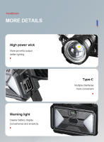 Linterna Frontal LED Recargable 18650 Potencia Máxima 9000000LM Para Pesca Y Camping Luz De Trabajo Profesional Impermeable Con Tres Modos De Iluminación - details 5