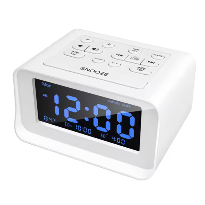 Reloj despertador digital LED con carga USB, control de temperatura, escritorio electrónico - 1